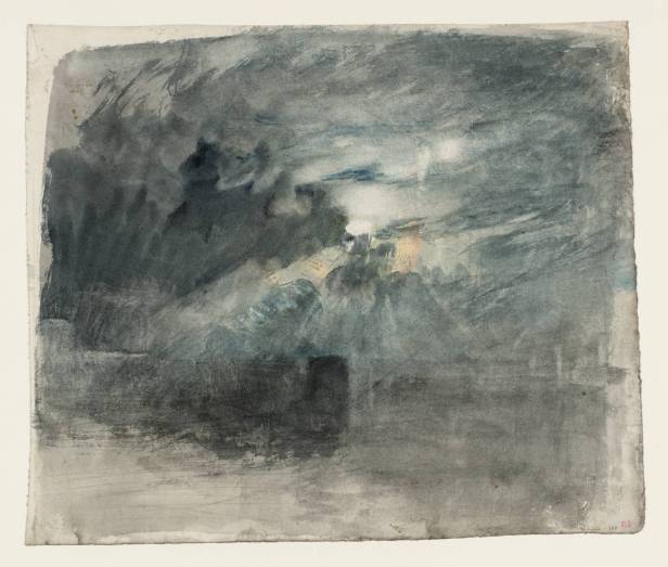 The Moon behind Clouds: Study for 'Shields Lighthouse' circa 1823-5 by Joseph Mallord William Turner 1775-1851